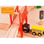 Set trenulet Wooden Train 37 piese Set trenulet Wooden Train 37 piese